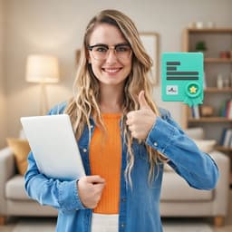 Confident tutor smiling